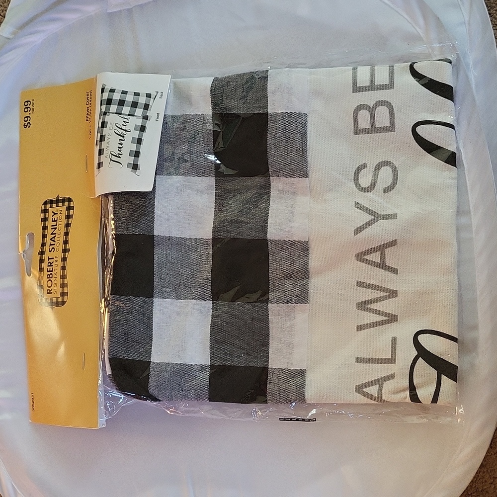 Black and White Checkered Pillow Cover